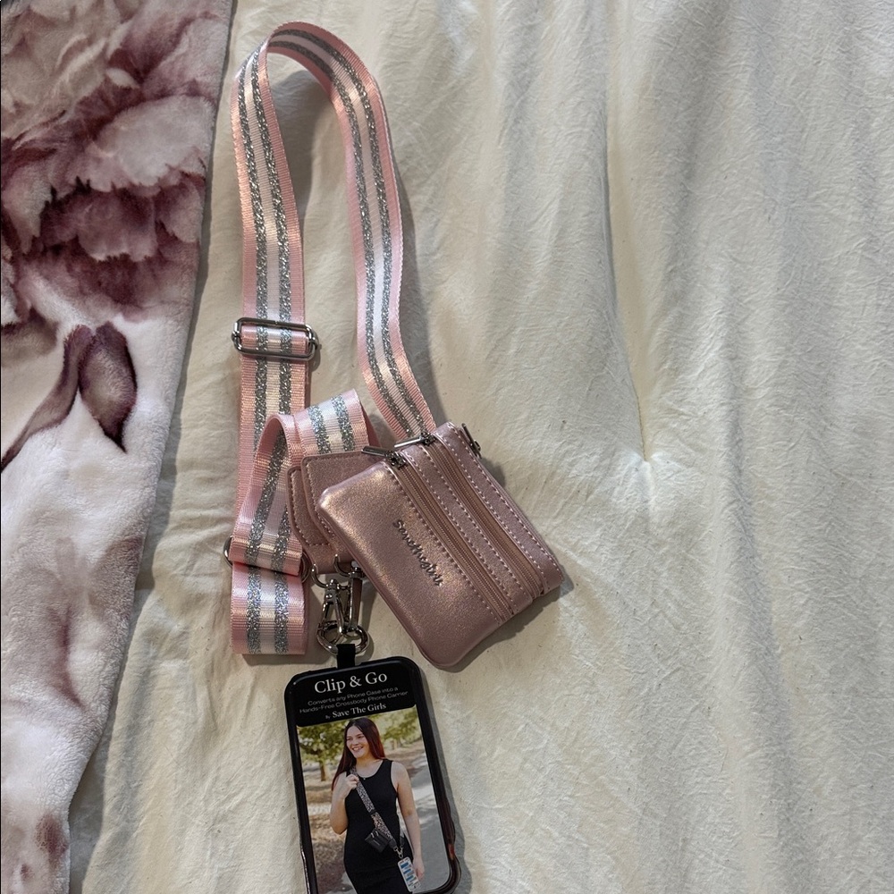 Pink Crossbody Bag with Strap